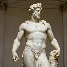 disney hercules as a greek marble statue