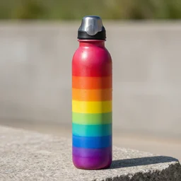 rainbow striped water bottle