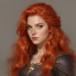 model like ophelia, red hair, fire emblem, works by artgerm, greg rutkowski and magali villeneuve, portrait, d & d, fantasy, high detail, headshot, digital painting, artstation trends, concept art, clear focus, illustration
