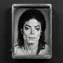 tintype centered macro portrait shot photo of michael jackson
