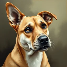 painting of cute dog, full size, in style of wally wood, photorealistic