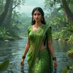 🍃 goddess of bangladeshi river surma, style artstation, style greg rutkowsk, octane render, unreal engine 6, epic game graphics, fantasy, cyberpunk, conceptual art, ray tracing