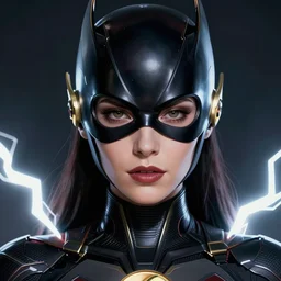 close up portrait of a beautiful woman as evil the flash in smooth armour, elegant, comic accurate, lightning, an ultrafine illustration by kim jung gi, irakli nadar, intricate linework, sharp focus, bright colours, final fantasy, unreal engine 5, global illumination, radiant light