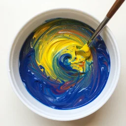 colored paint mixed together