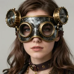 portrait of a woman wearing steampunk mask, pixiv, hyperrealistic