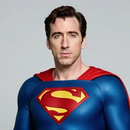 portrait of nicholas cage as superman by simon stalenhag