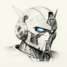 transformer head, pencil art, unreal engine, manga art