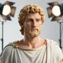 still photo of greek god of wealth, highly detailed, photorealistic portrait, bright studio setting, studio lighting, crisp quality and light reflections, unreal engine 5 quality render