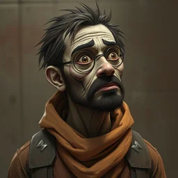medium shot of a typical character in the style of neil blevins