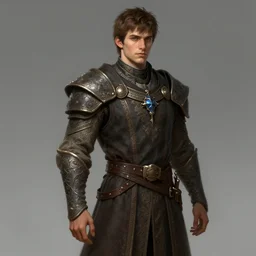 concept art, portrait :: young man :: expensive medieval clothes, short brown hair, not thin :: high detail, digital art, fantasy, RPG