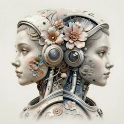 symmetry!! portrait of a hybrid robot astronaut, floral! horizon zero dawn machine, intricate, elegant, highly detailed, digital painting, artstation, concept art, smooth, sharp focus, illustration, art by artgerm and greg rutkowski and alphonse mucha, 8 k