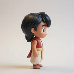 pixar 3 d aladdin as nendoroid, side view, 8 k hd dof, kodak film,