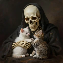 death god playing with cute kittens