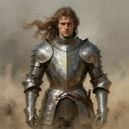handsome male knight in armor emotional portrait!! murky sandy dusty atmosphere, wind blowing, portrait, fairytale, physical mental perfection, symmetrical! intricate, romanticism, highly detailed, biblical divine holy perfection!! digital painting, artstation, concept art, smooth, sharp focus, by artgerm and greg rutkowski and alphonse mucha