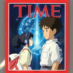 TIME magazine cover, the coming AI singularity, by Hayao Miyazaki