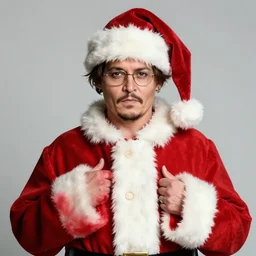 portrait of johnny depp as santa claus