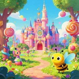 photo of zone 5 1 : 2 whimsical fairy wonderland vibrant colors candyland wonderland : 4 art beeple, by thomas kinkade hearstone league of legends dofus : 6