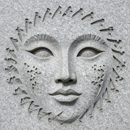fractal - patterned face made of granite