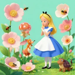 the platonic ideal of flowers, pollen, insects and praying of cletus kasady carnage davinci mandelbulb ponyo alice in wonderland dinotopia watership down, d & d, fantasy, ego death, mdma, dmt, psilocybin, concept art by greg rutkowski and simon stalenhag and alphonse mucha and gustav klimt