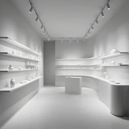 well-detailed Liminal Space interior, showroom apartment, monochromatism hyper-realistic