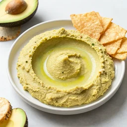a avocado hummus plate with snacks, food photography