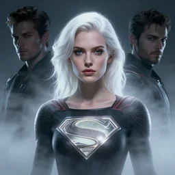 beautiful portrait of anne curtis smith as a superhero, white hair, elegant, smooth, sharp focus, concept art by craig mullins, guweiz, jeremy mann, ominous, darksynth, illuminated lines, outrun, vaporware, octopath traveler, unreal engine highly rendered, volumetric fog, misty, ethereal, 8 k