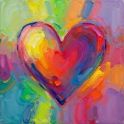 the concept of love, abstract painting, vibrant and beautiful colors