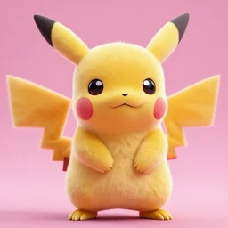 extremly detailed pikachu with pink fluffy fur, photorealistic, high details, 8 k, sharp focus, octane render, volumetric light