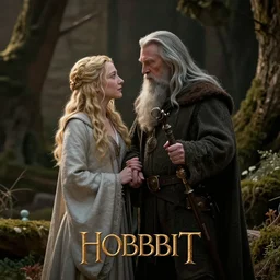 gandalf ( ian mckellen ) is waltz off with galadriel ( cate blanchett ) in the new hobbit movie