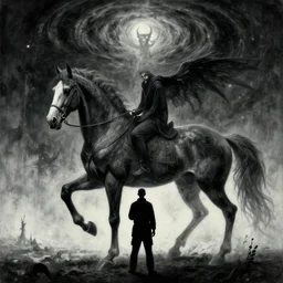 The Horse of Apocalypse by Zdzisław Beksiński, caretaker, eldritch, cosmic horror, darkwave, concept by Alastair Reynolds