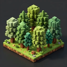 A asset package contaning a forest isometric blocks artwork by Tomer Hanuka Rendering with different assets . full of details, by Makoto Shinkai and thomas kinkade, Matte painting, trending on artstation and unreal engine