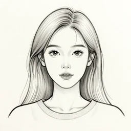 female portrait one line art