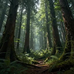 a hyper realistic sci-fi forest , 4k