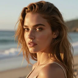 Christina Hendrick with ana de armas face at the beach