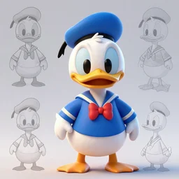 award - winning detailed concept art of a cute iconic anthropomorphic duck character wearing a sailor suit. art by wlop on bcy. net, realistic. detailed feathers, art by cheng yi. artstationhd, artgerm, disney, pixar zootopia. 3 d rendering, high quality model sheet, donald