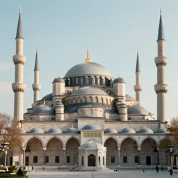a giant mosque in istanbul, digital art, realistic, artstation, soft colours, cinematic