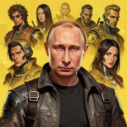 a study of cell shaded lineart portrait of a cyborg vladimir putin  looking at the camera as Borderlands 3 concept art, llustration, post grunge, concept art by josan gonzales and wlop, by james jean, Victo ngai, David Rubín, Mike Mignola, Laurie Greasley, highly detailed, sharp focus, intricate, Trending on Artstation, HQ, deviantart, art by artgem