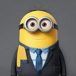 professional portrait of a minion wearing a suit