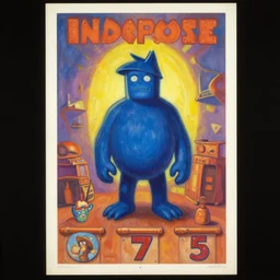 1 9 7 5 retro game poster. indigo phantom. cozy. character class. drew struzan. keith parkinson. oil on canvas