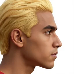 a mexican man's face in profile, brown skin, blonde hair, white background, dynamic lighting, ultra detailed, 4 k, illustration, by kehinde wiley, kadir nelson, john william waterhouse