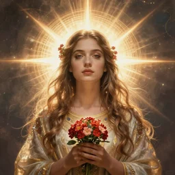 manzanita priestess portrait, artgerm, ismail inceoglu, cinematic, epic, radiant halo of light, artstation, alena aenami, retro, intricately detailed heavenly aura