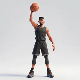 armored basketball player dunking pose, stylized pixar-style 3d render, full body, standing, isolated on a pure white background, centered, whole figure in frame, sharp focus, studio lighting