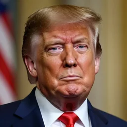 portrait of Donald Trump with hair of George Washington
