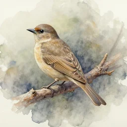 oil painting under watercolor painting engraved and carved into a bird