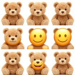 collage of teddy bear as emojis