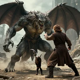 a balrog fighting obi wan kenobi