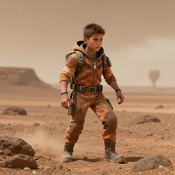 a knolling of a martian teenager