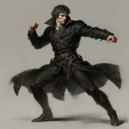 elegant renaissance concept art of a male young muscular the crow 1 9 9 4, full figure dynamic fighting pose, pale skin!, gothic, black overcoat, fantasy, intricate, highly detailed, wrapped in leather belts, digital painting, artstation, smooth, sharp focus, illustration, art by artgerm and greg rutkowski and alphonse mucha