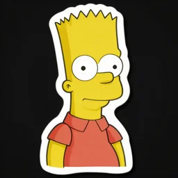 Bart Simpson portrait, vectorized, illustration, HDR, sticker