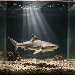 a tiny shark living in a fish tank